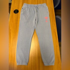 Gray Joggers with Pink Detail